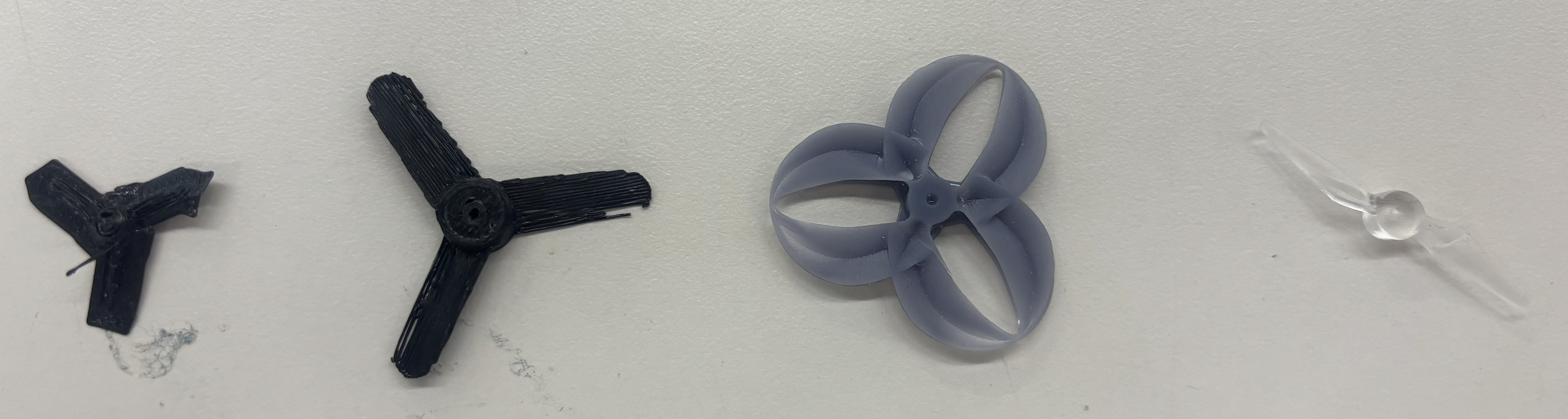 Chronological selection of propeller iterations, left to right