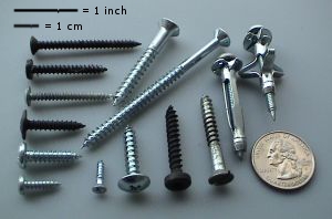 Assortment of small machine screws
