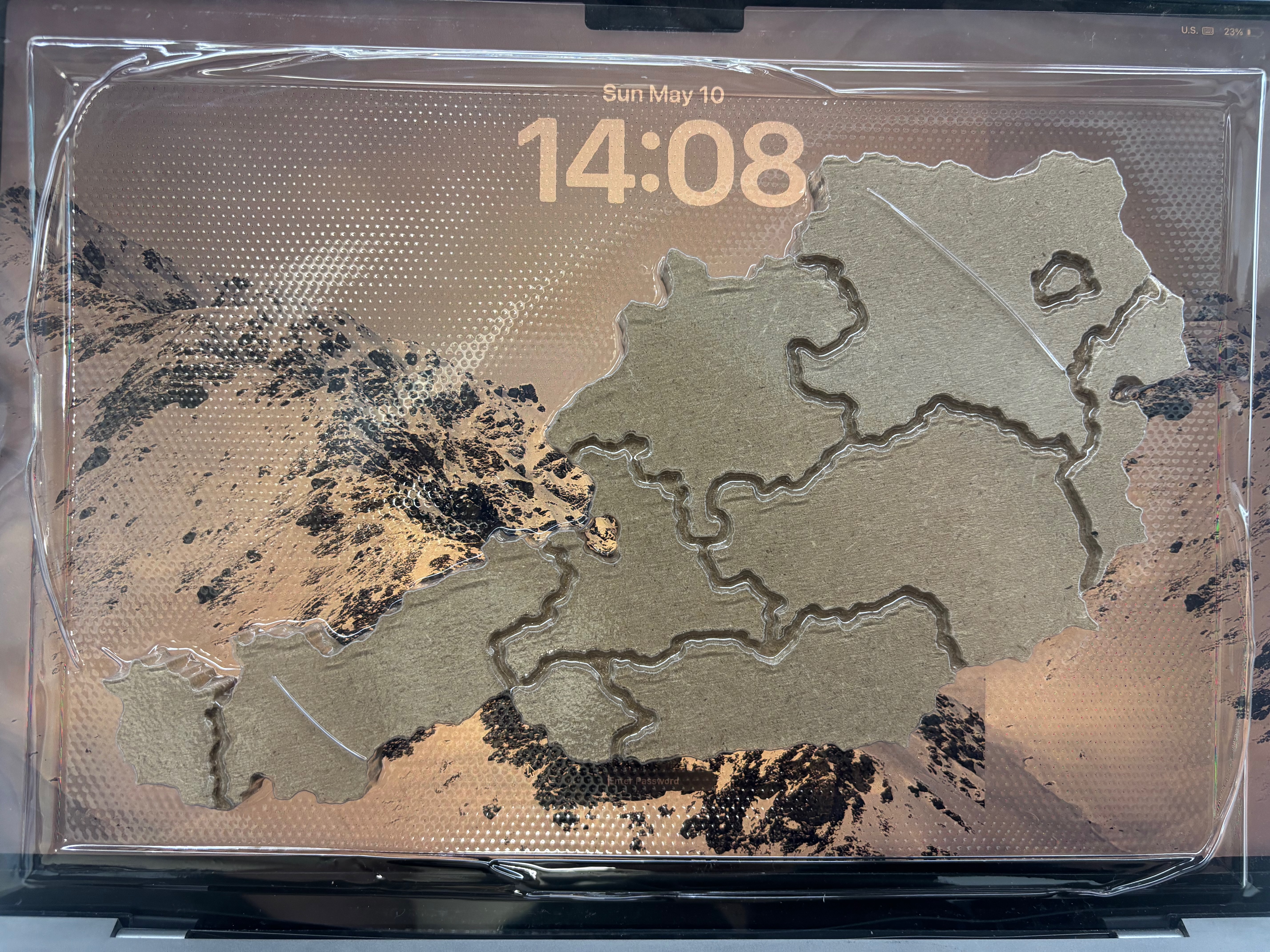 Finished vacuum-formed piece in front of Austrian mountains